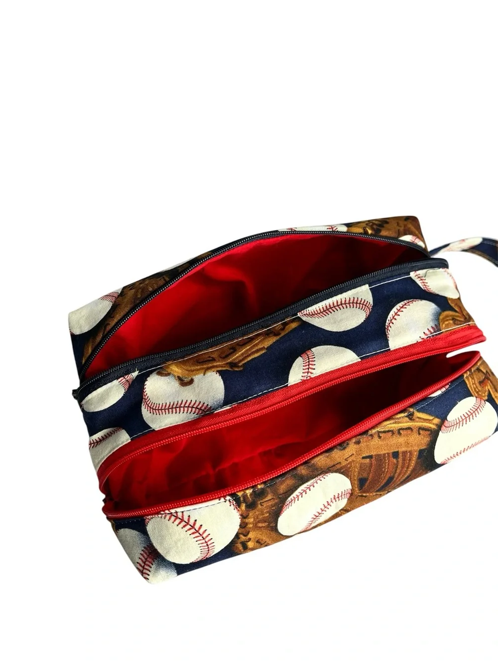 Handmade travel diaper bag double zipper bag